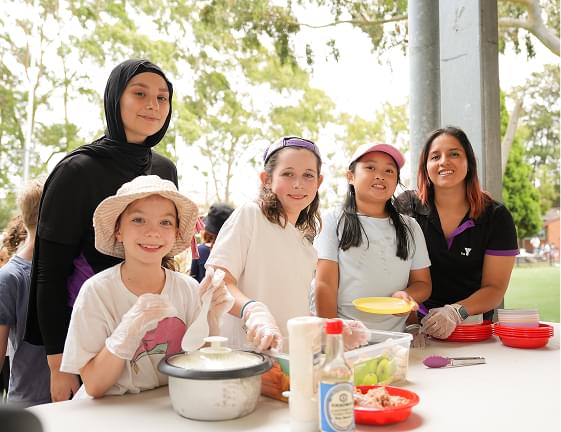 Teacher with group of children